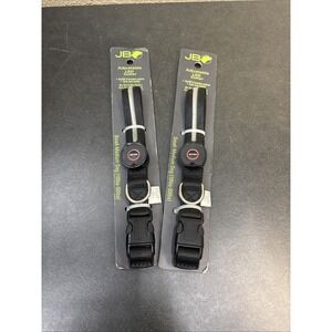 2~JB John Bartlett~Adjustable‎ LED Collar~Small/Med (10-50#)~Black